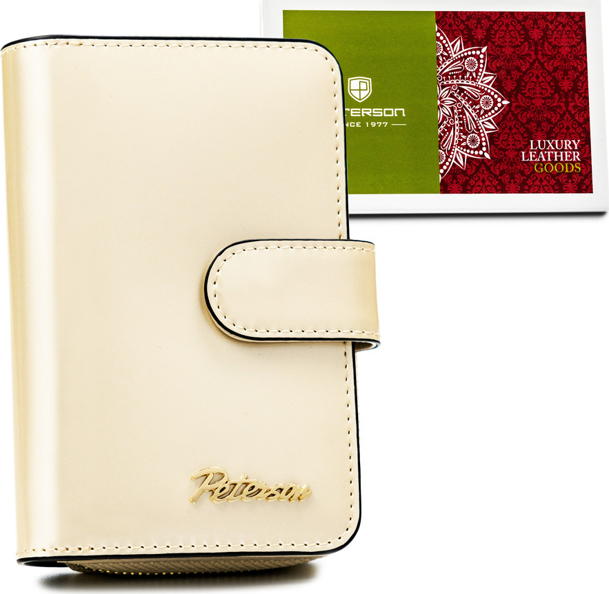 Malá smotanová peňaženka z prírodnej kože Peterson Y708 PTN 1N-602 Veľkosť: ONE SIZE