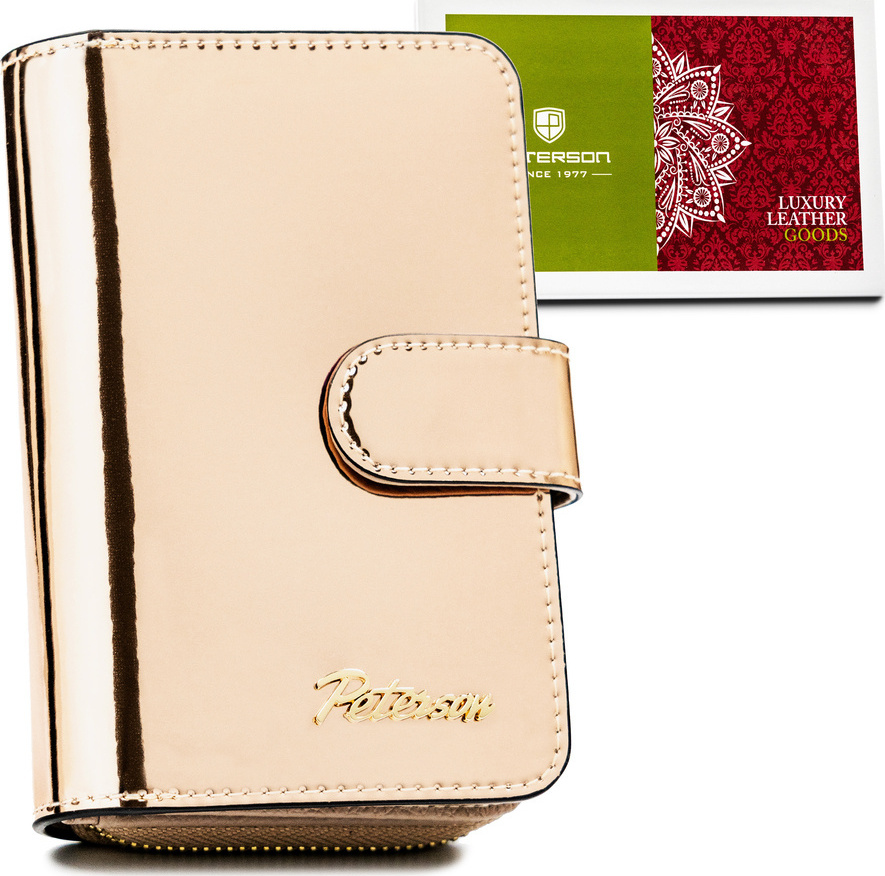 Malá rosegold peňaženka z prírodnej kože Peterson Y706 PTN 1N-602 Veľkosť: ONE SIZE