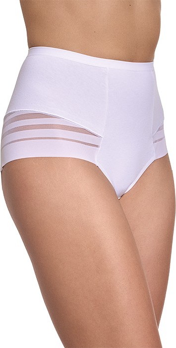 Nohavičky s vysokým pásom a pruhovaným lemovaním Gabidar 209 M-2XL Veľkosť: XL, Barva: biela