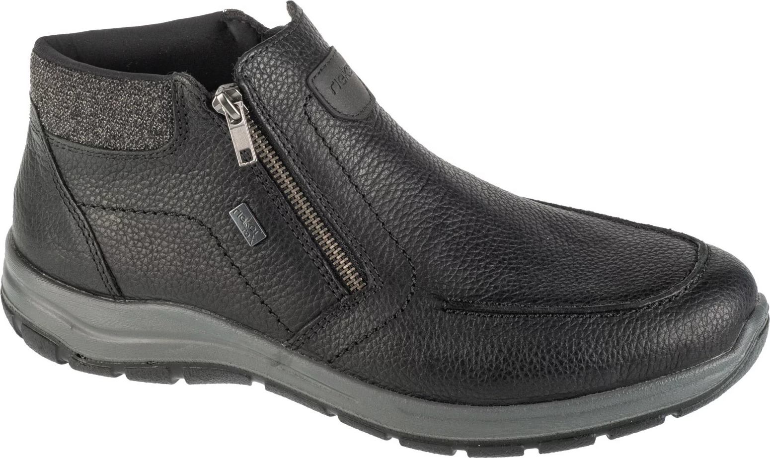 Čierne pánske kožené členkové topánky Rieker Booties 03660-00 Veľkosť: 43
