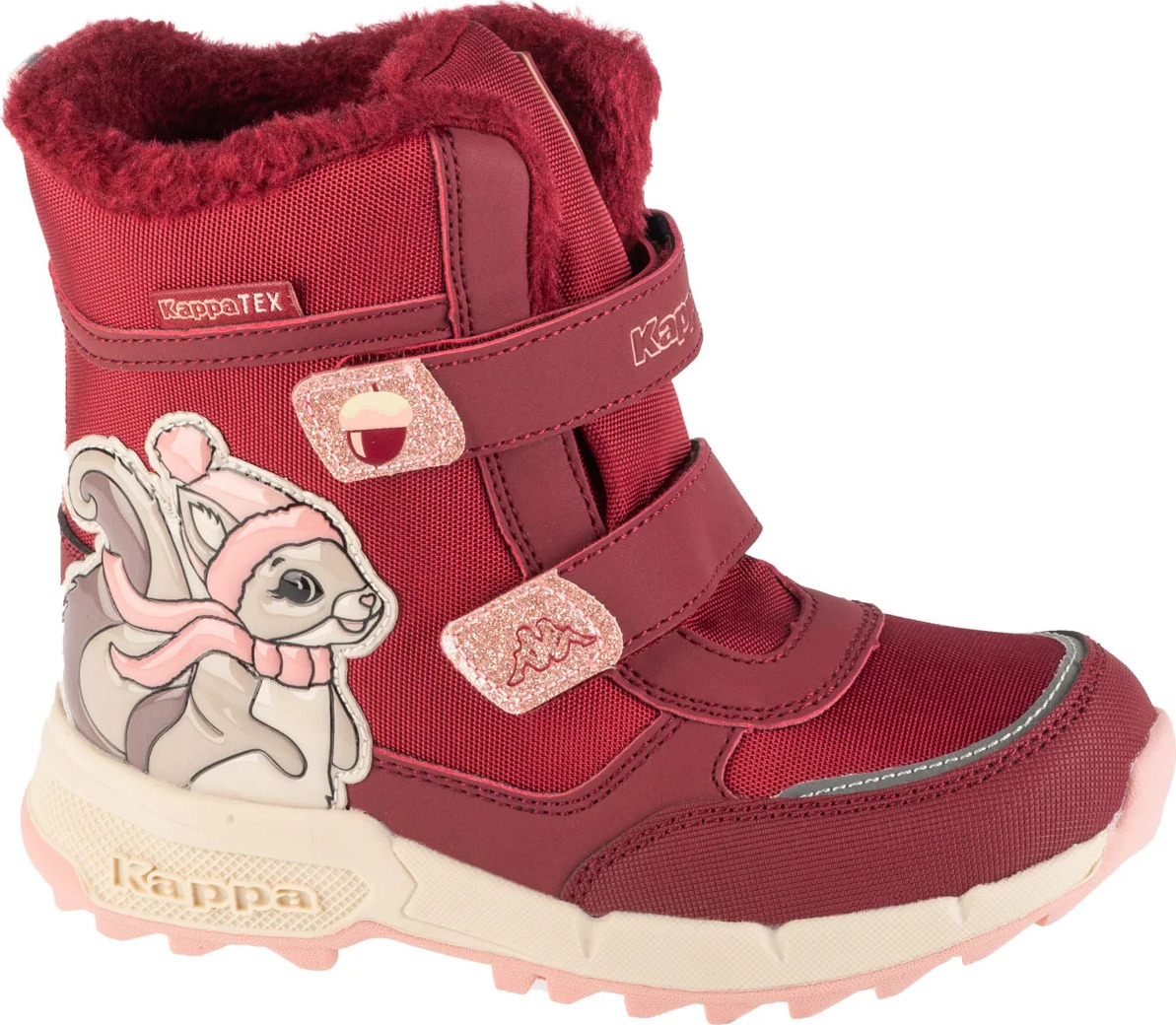 Vínové dievčenské zimné topánky Kappa Flake II Tex K 261045K-2521 Veľkosť: 33