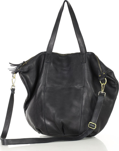 MARCO MAZZINI Čierna kožená shopper bag s pletenou vsadkou (VS1a) Veľkosť: ONE SIZE