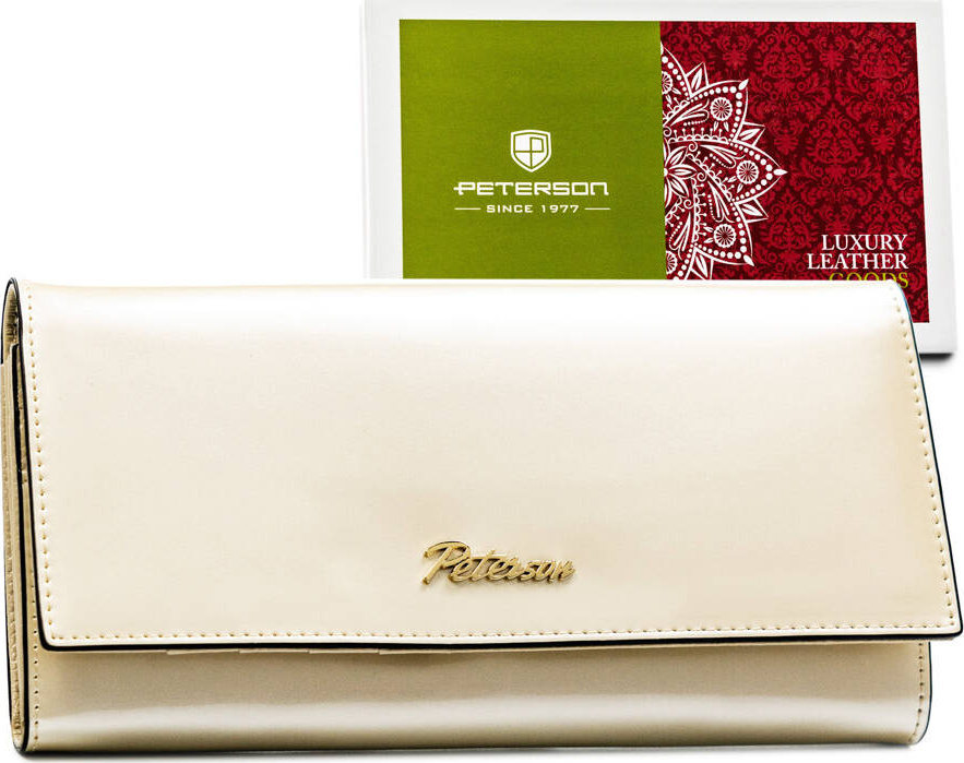 Smotanová dámska peňaženka so zapínaním na patentku Peterson Y740 PTN 1N-409 Veľkosť: ONE SIZE