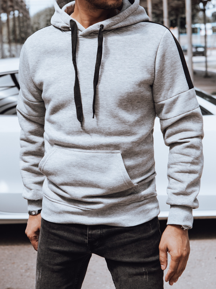 Sivá pánska mikina s klokaním vreckom BX5829 Veľkosť: 2XL