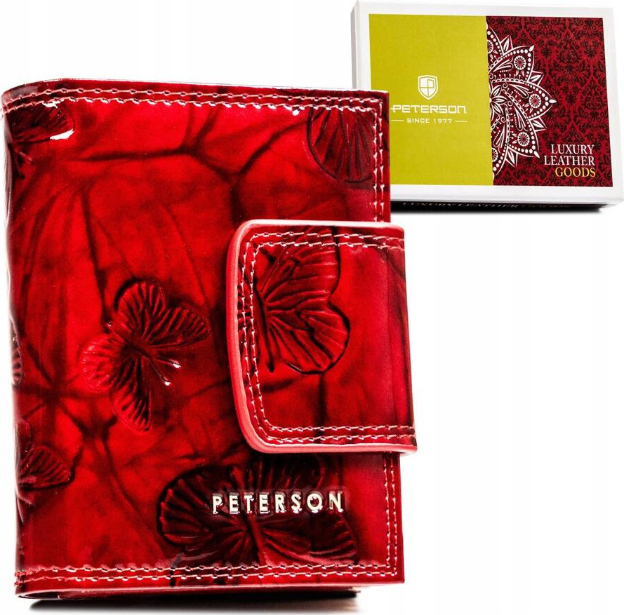 Peterson červená peňaženka s motýlikmi Y559 [DH] PTN 42329-BF Veľkosť: ONE SIZE