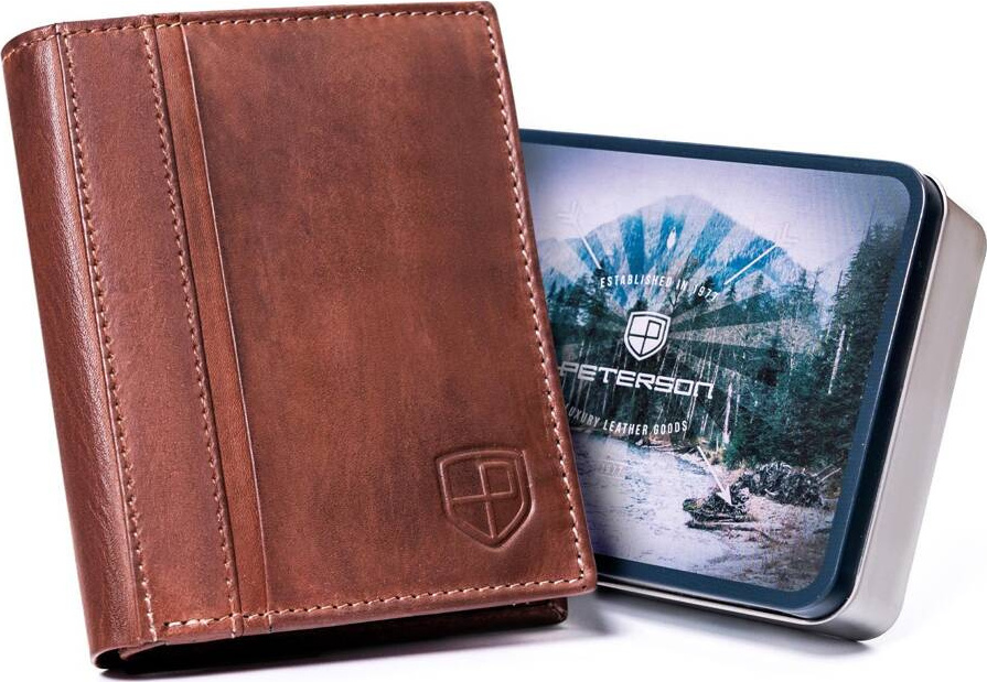 Veľká hnedá pánska peňaženka zo tieňovanej kože Peterson * W147 PTN N005-PCA Veľkosť: ONE SIZE