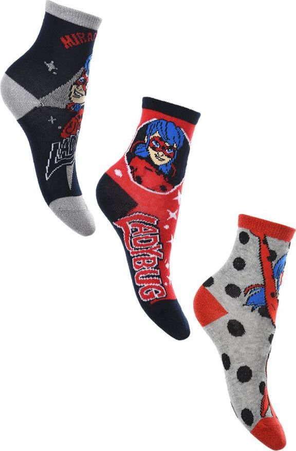 Balenie 3 ks ponožiek Miraculous Veľkosť: 23/26