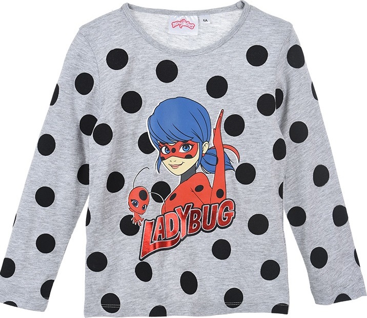 Miraculous šedé bodkované tričko Veľkosť: 104