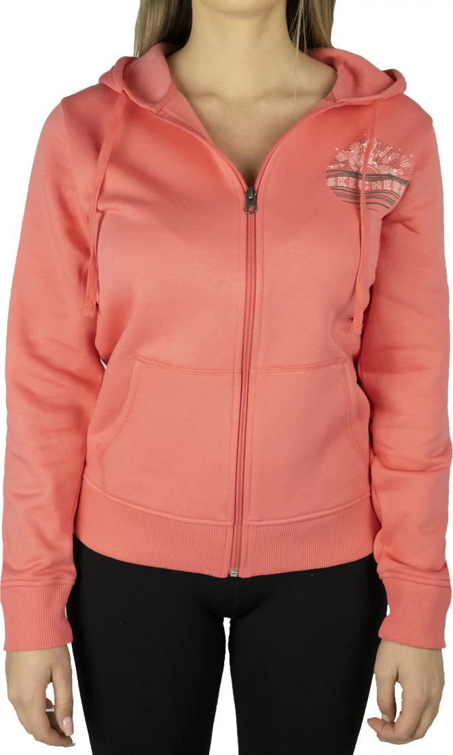 Oranžová dámská mikina Skechers Full Zip Hoodie WJA267-CRL Veľkosť: XS