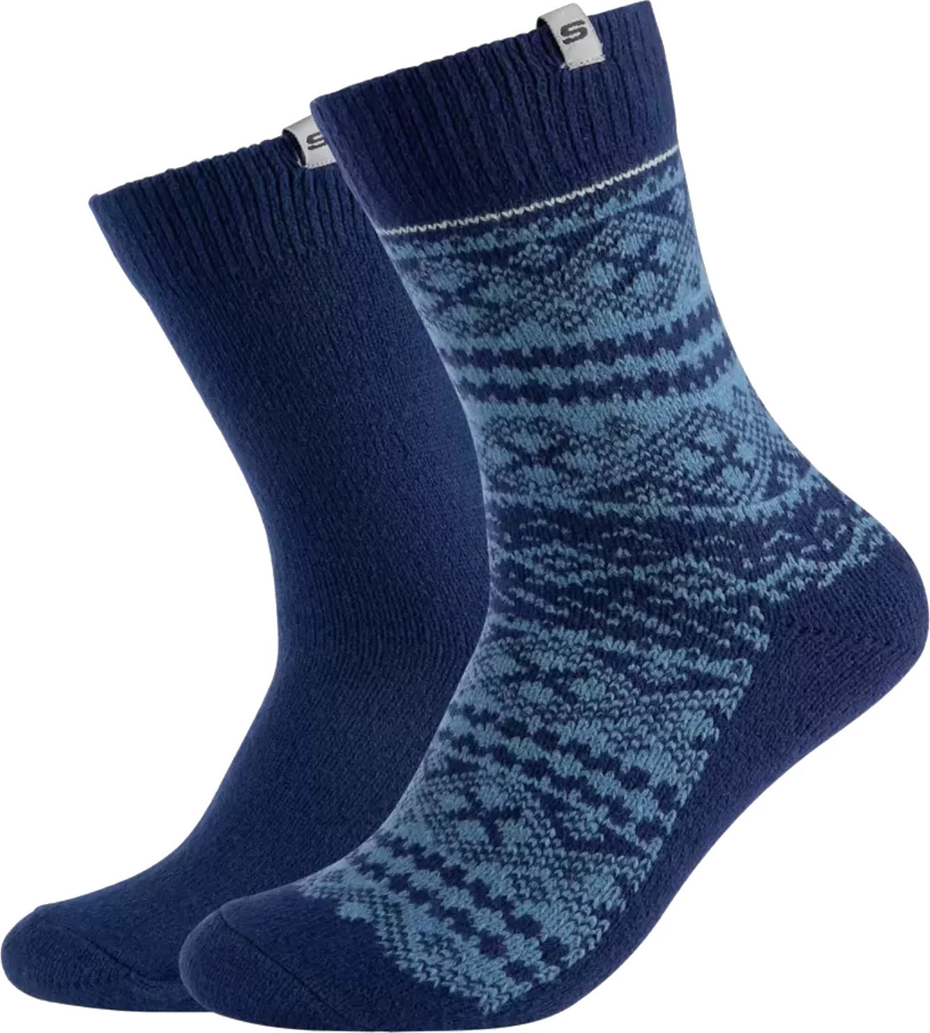 Tmavomodré pánske vianočné ponožky Skechers 2PPK Men Casual Fashion Jacquard Socks SK41049-5501 Veľkosť: 39/42