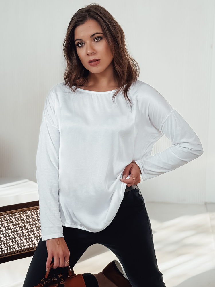 Biela dámska oversize blúzka s príveskom SILKINEA RY2670 Veľkosť: ONE SIZE