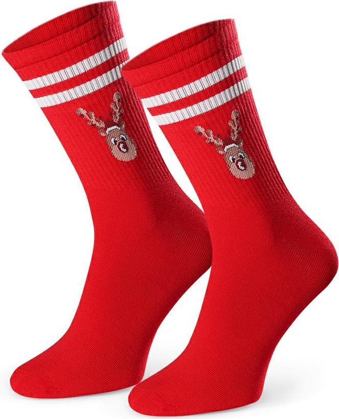 Červené pánske vianočné ponožky Art.136 KL152, RED Veľkosť: 41/43