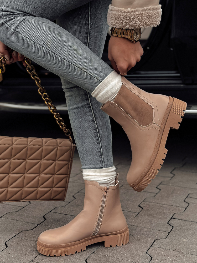 Krémové dámske členkové topánky MONDERICO ZY0540 Veľkosť: 36