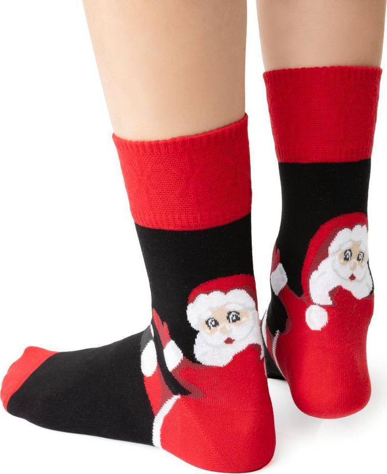 Červeno-modré pánske vianočné ponožky Art.136 KL147, NAVY BLUE Veľkosť: 38/40