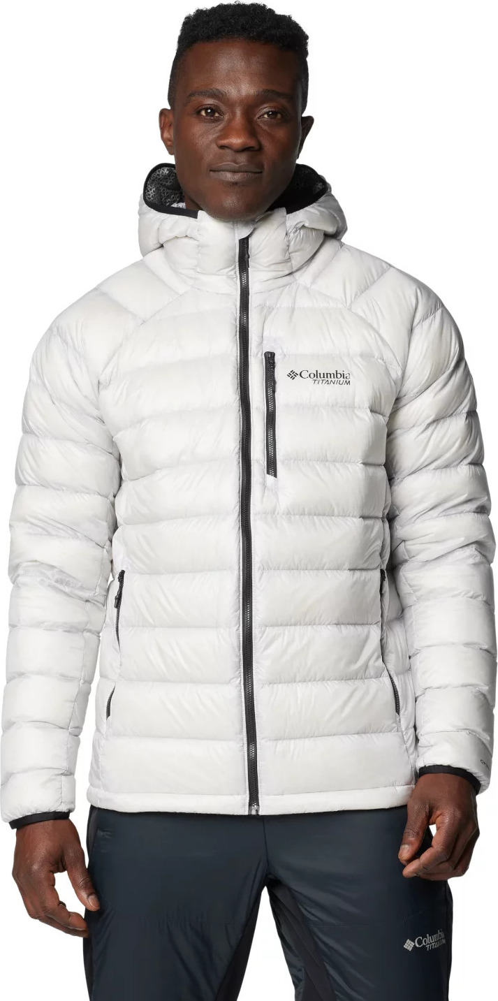 Smotanová pánska prešívaná bunda Columbia Arctic Crest Down Hooded Jacket 2088774043 Veľkosť: L