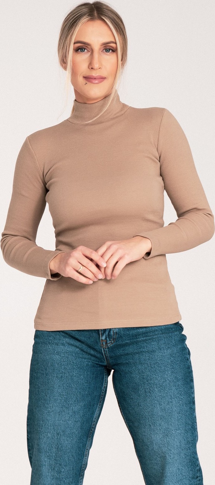 Dámsky béžový bavlnený rolák M1058 Beige Veľkosť: M