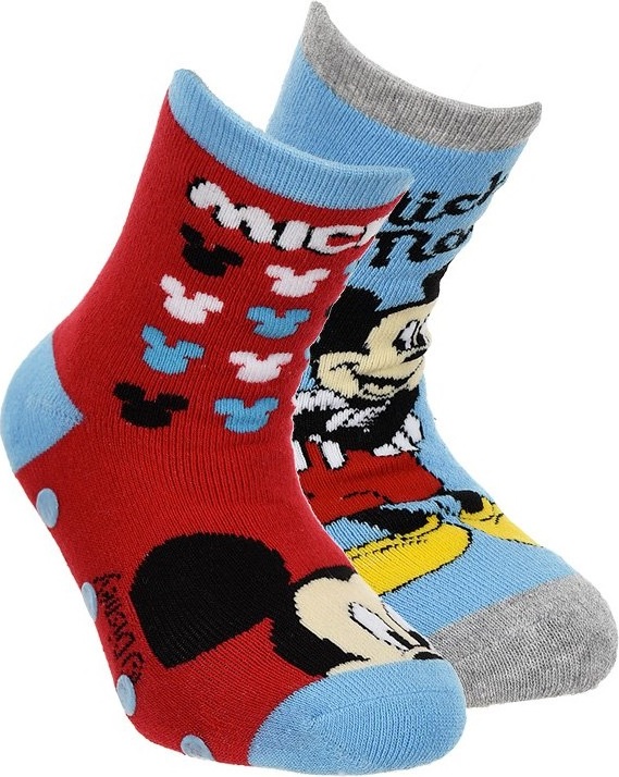 Červeno-sivá sada ponožiek Mickey Veľkosť: 27/30