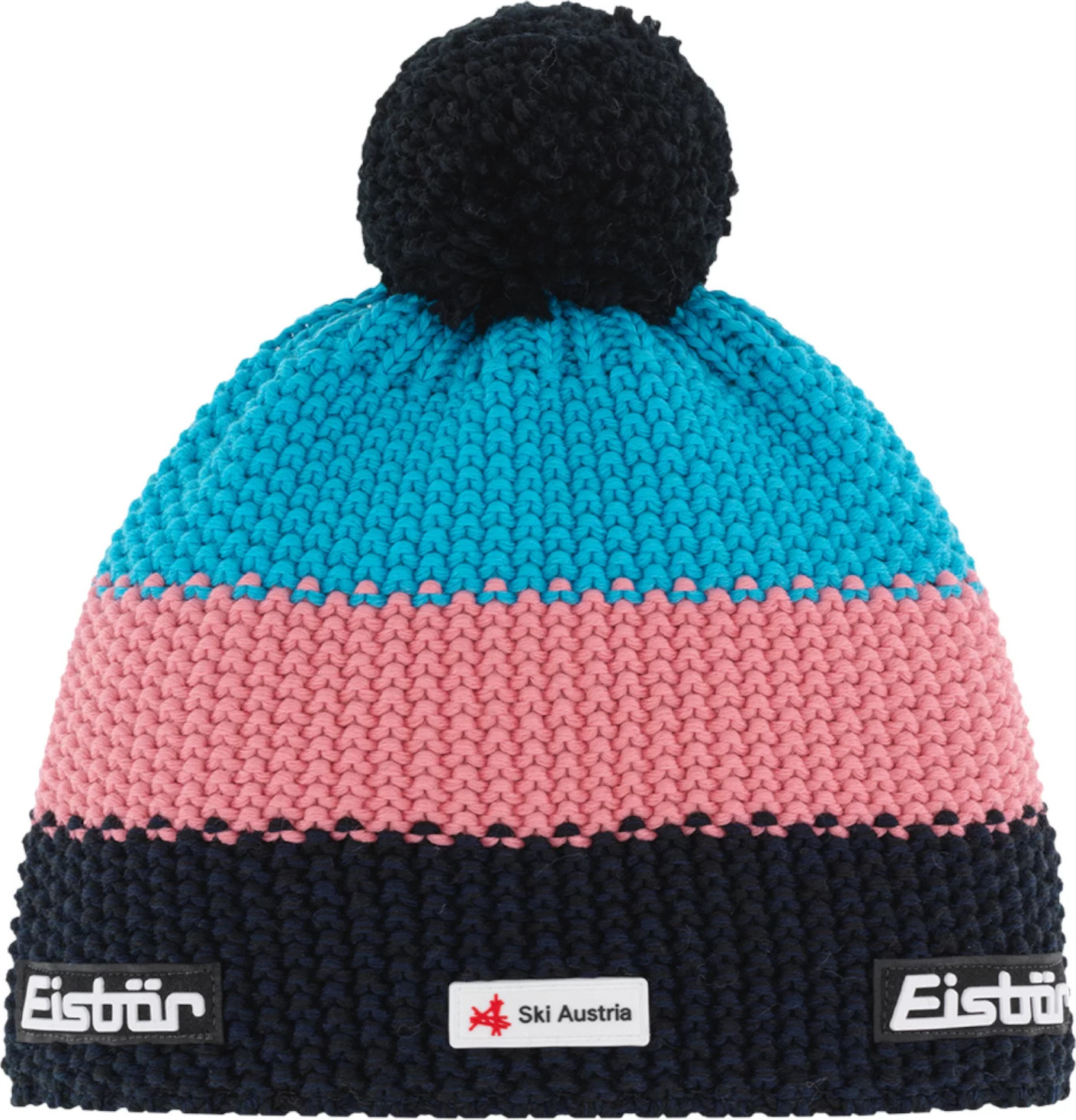 Čierno-ružovo-modrá dámska čiapka Eisbar Star Pompon MU SKA E33140-450 Veľkosť: ONE SIZE