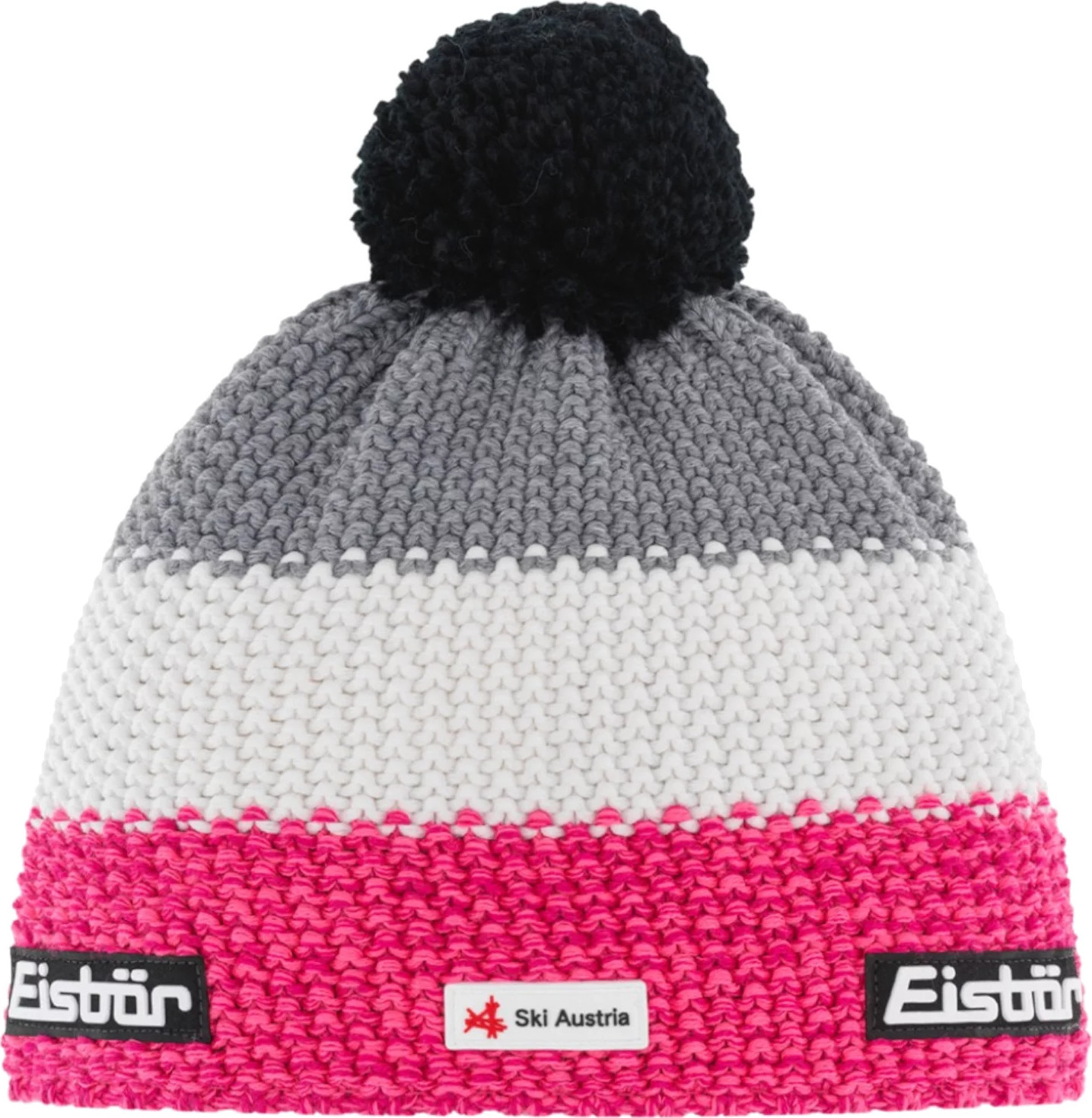 Bielo-ružovo-sivá dámska čiapka Eisbar Star Pompon MU SKA E33140-142 Veľkosť: ONE SIZE