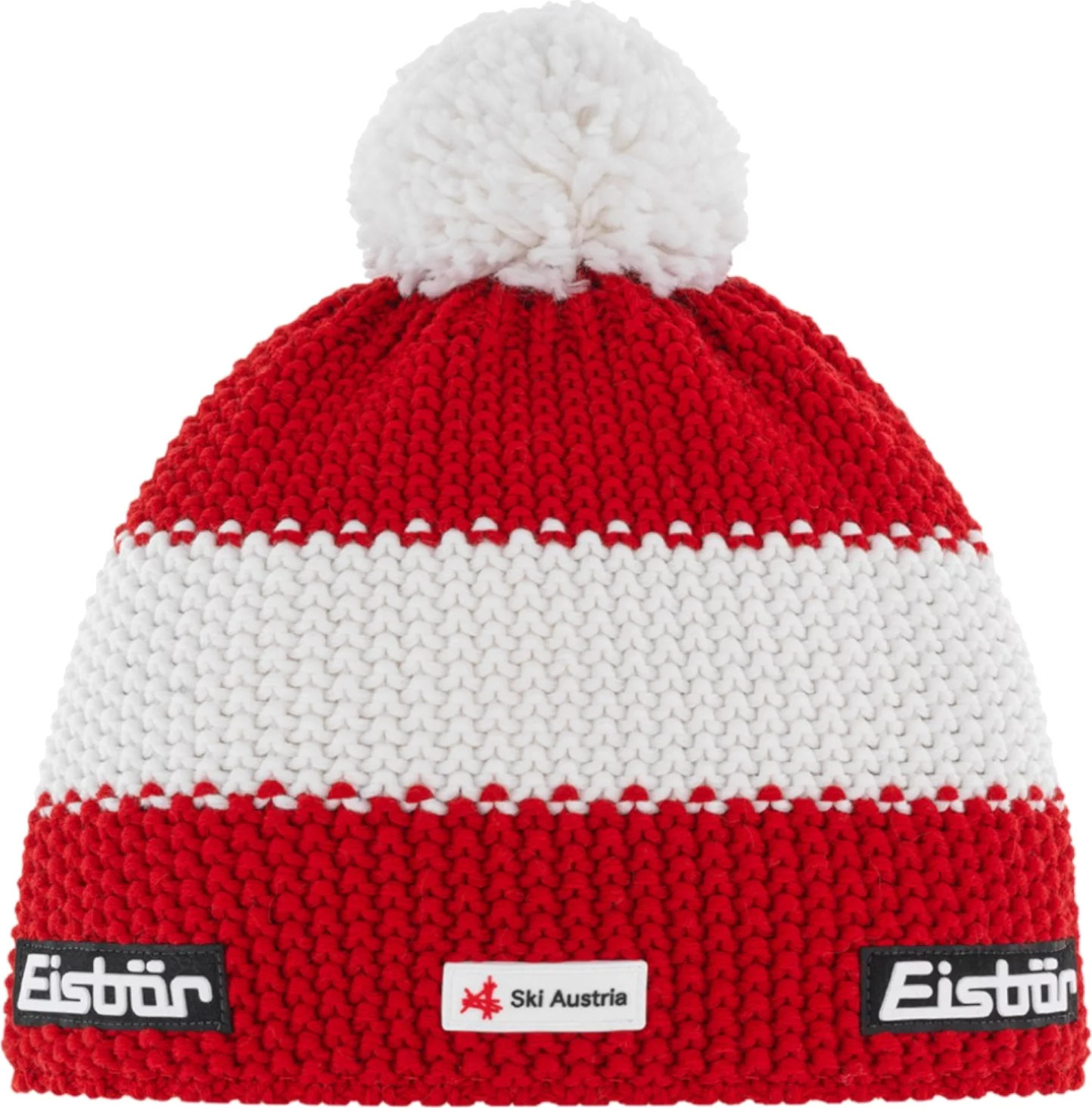 Bielo-červená vlnená čiapka Eisbar Star Pompon MU SKA E33140-AUT Veľkosť: ONE SIZE