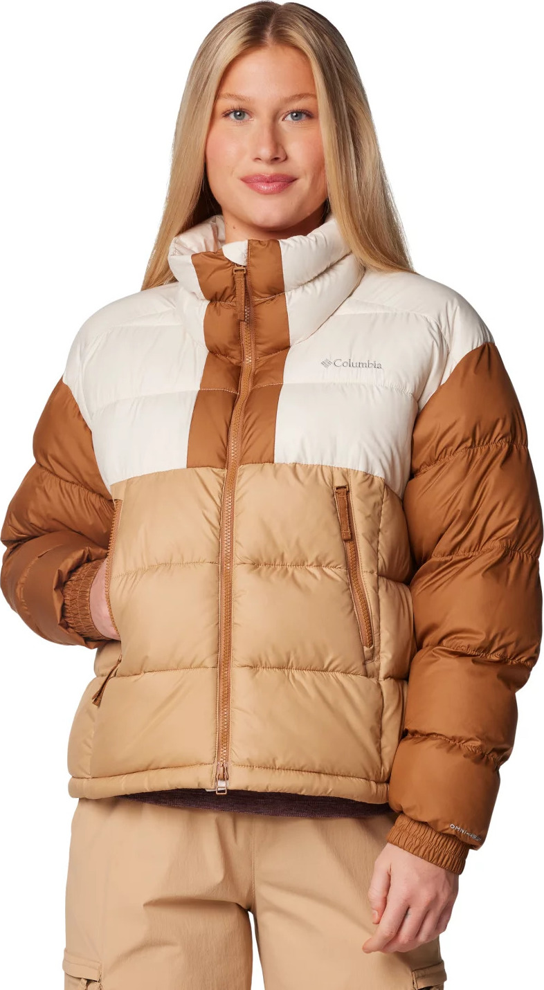 Béžovo-hnedá dámska zimná prešívaná bunda Columbia Pike Lake II Cropped Jacket 2051361262 Veľkosť: L