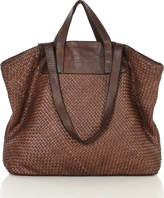 MARCO MAZZINI Hnedá pletená shopper bag (v186f) Veľkosť: ONE SIZE
