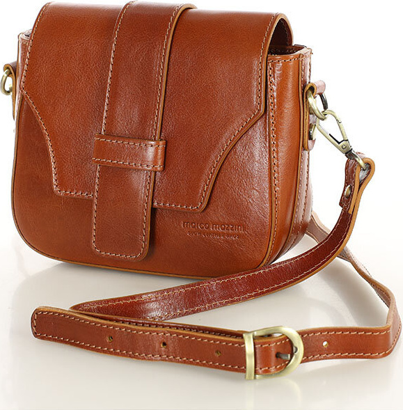 MAZZINI VERONA Hnedá dámska kožená crossbody kabelka L101b Veľkosť: ONE SIZE
