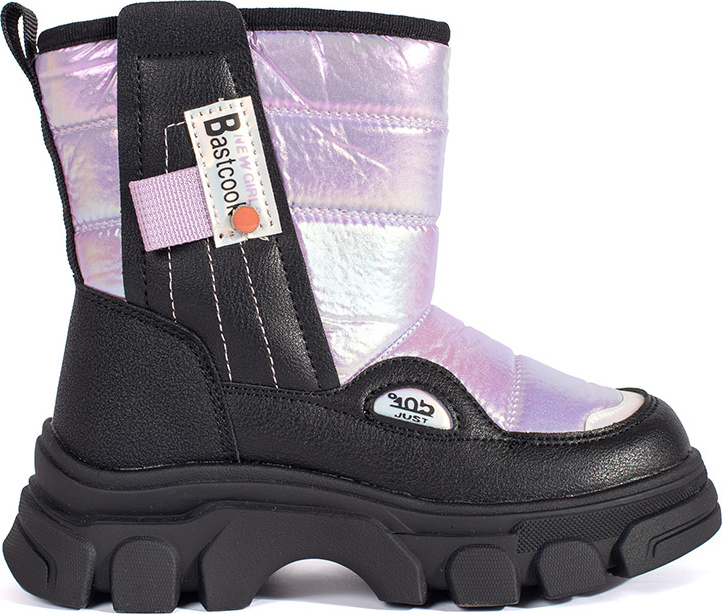 Prešívané lesklé fialovo-ružové dievčenské snehule A202B/PU Veľkosť: 30