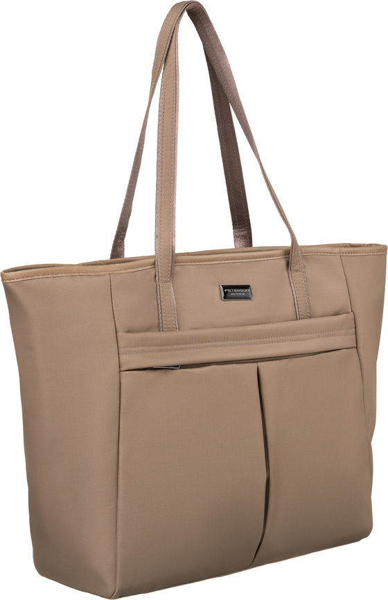 Béžová shopper kabelka na zips Peterson PTN CTY-09 Veľkosť: ONE SIZE