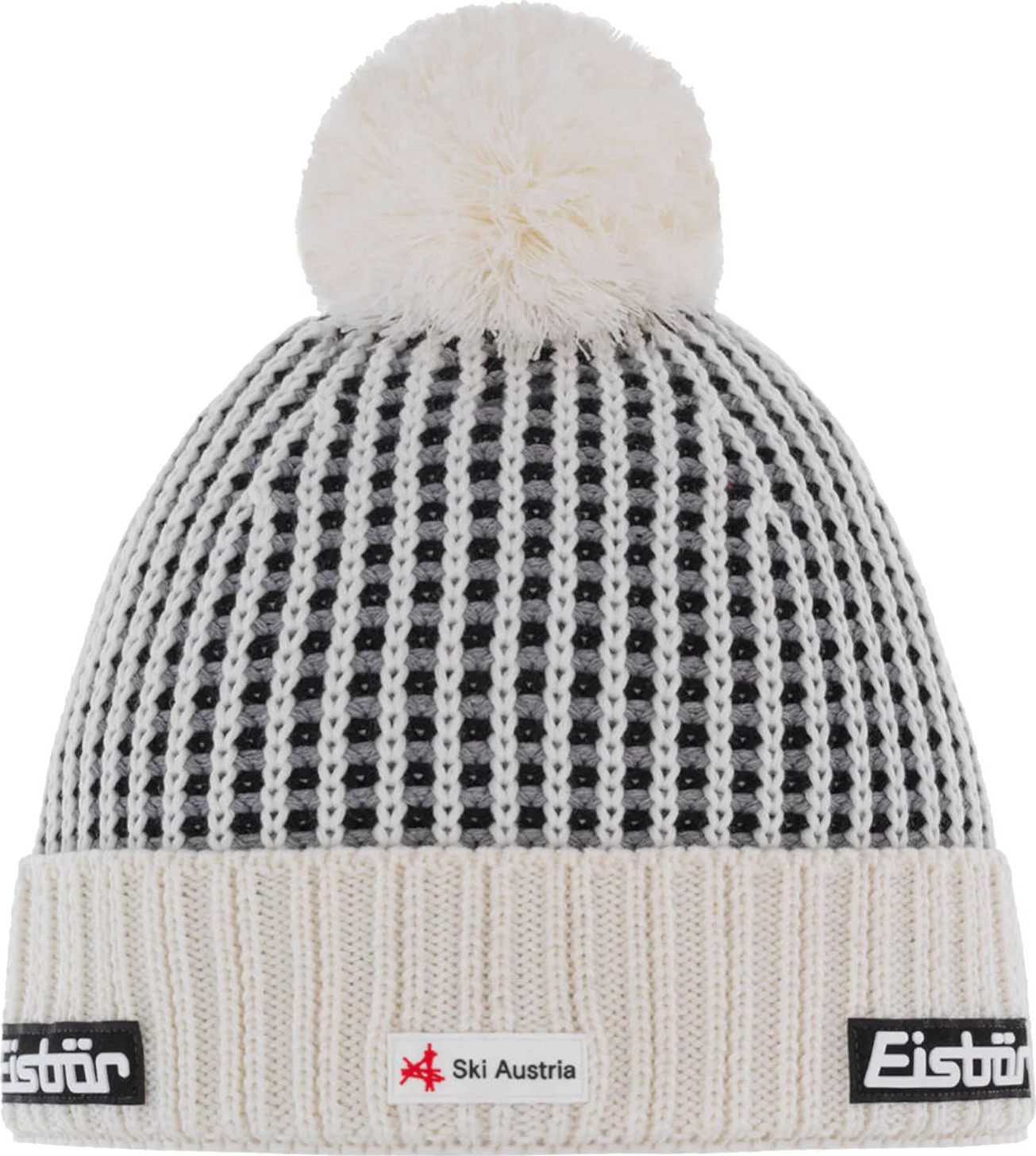 Smotanovo-čierna pánska čiapka Eisbar Flow OS Pompon MÜ RL SKA E33119-099 Veľkosť: ONE SIZE