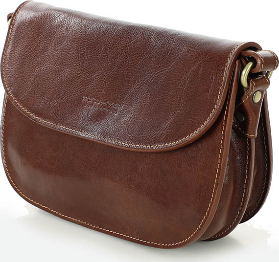 MARCO MAZZINI Hnedá elegantná crossbody kabelka (L255c) Veľkosť: ONE SIZE