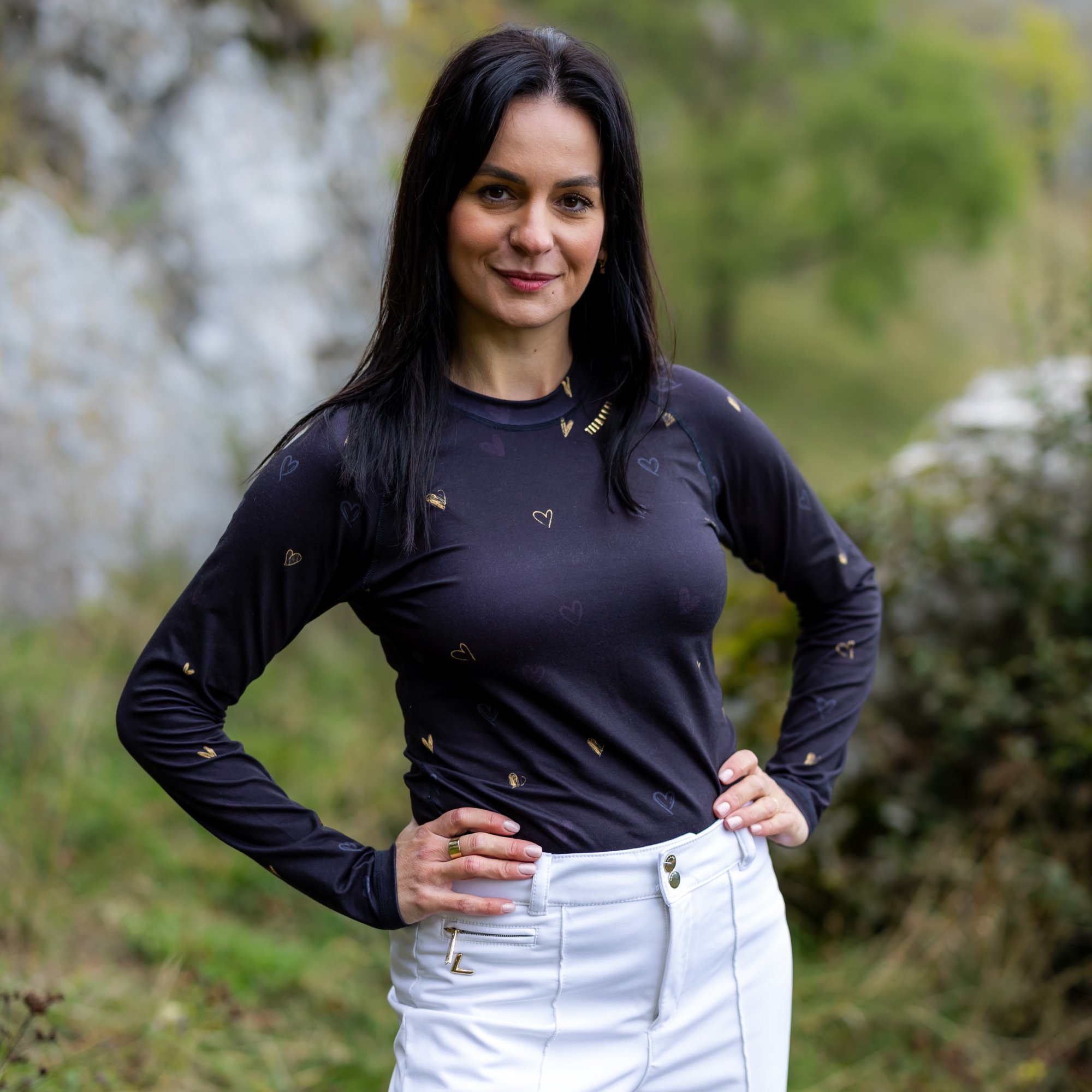 Dámske čierne tričko s originálnou potlačou Veľkosť: S