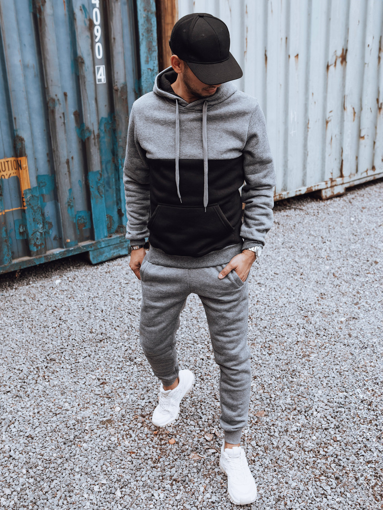 Sivo-čierna pánska tepláková súprava AX0780 Veľkosť: 2XL