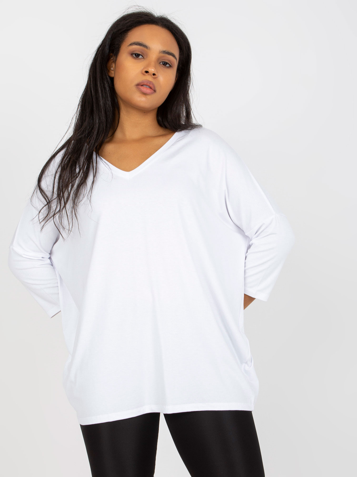 Biela voľná blúzka -RV-BZ-5745.18-white Veľkosť: ONE SIZE