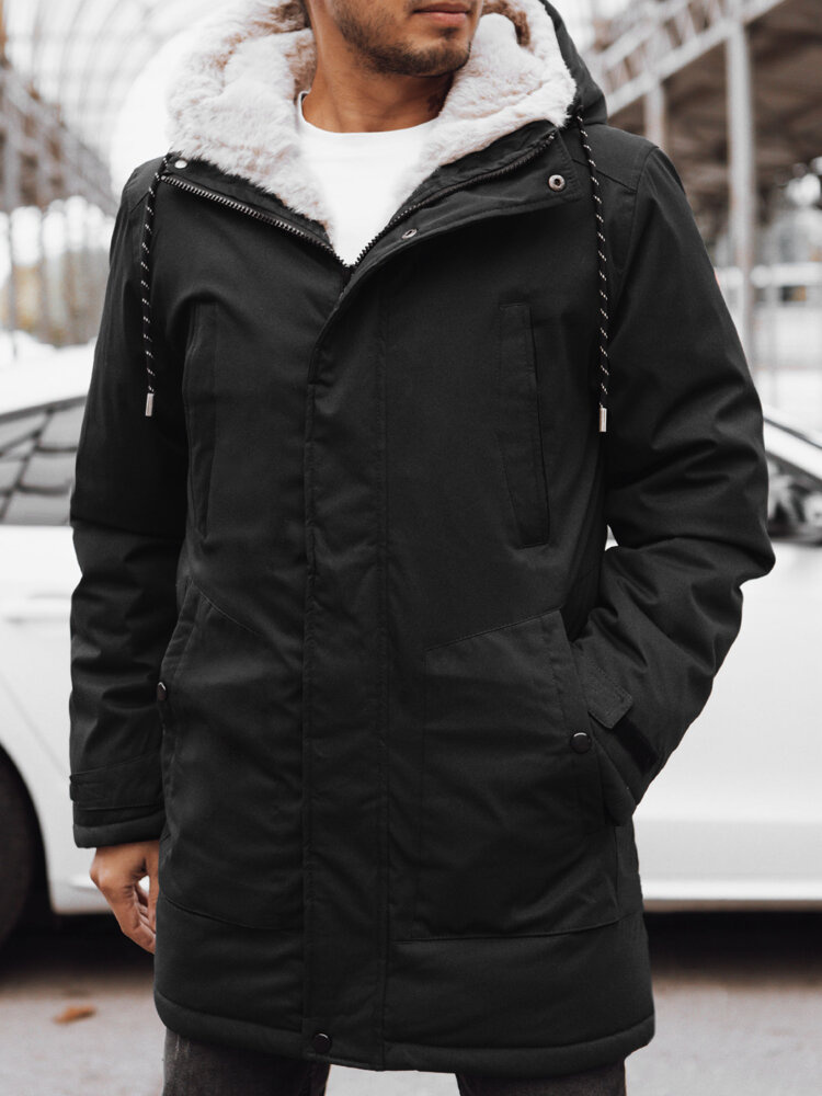 Čierna pánska teplá parka TX4589 Veľkosť: 2XL