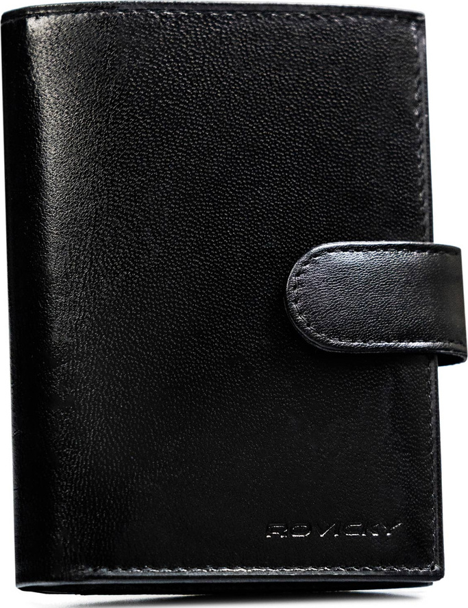 Vertikálna čierna pánska peňaženka so zapínaním Rovicky L232 324L-GA-BL Veľkosť: ONE SIZE
