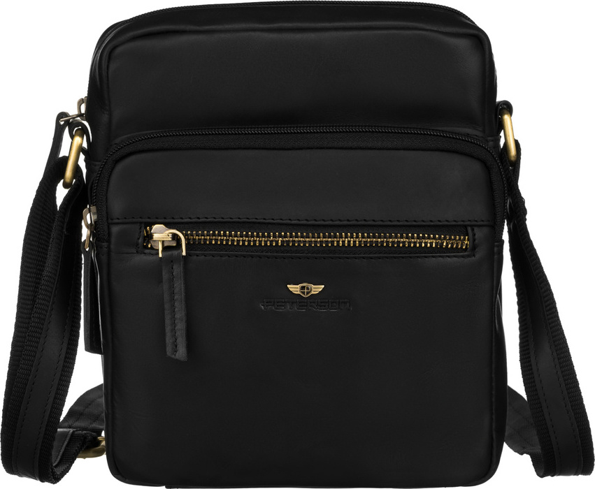 Elegantná čierna pánska kožená taška Peterson PTN 710-OPU Veľkosť: ONE SIZE