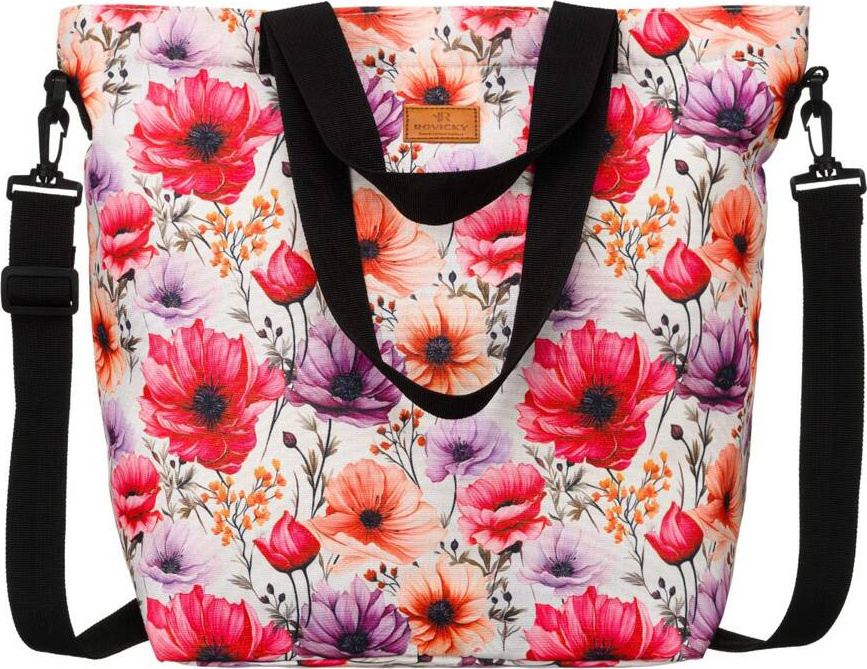 Priestranná shopper kabelka s kvetinovým vzorom Rovicky R-TZ15605 Veľkosť: ONE SIZE