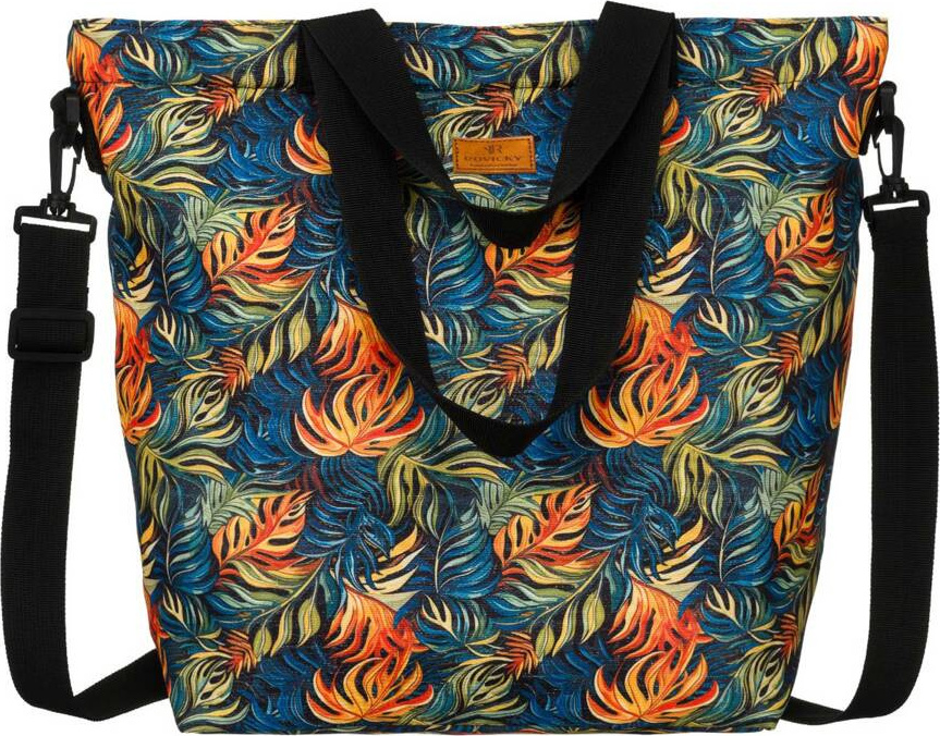 Priestranná shopper kabelka s tropickým vzorom Rovicky R-TZ15605 Veľkosť: ONE SIZE