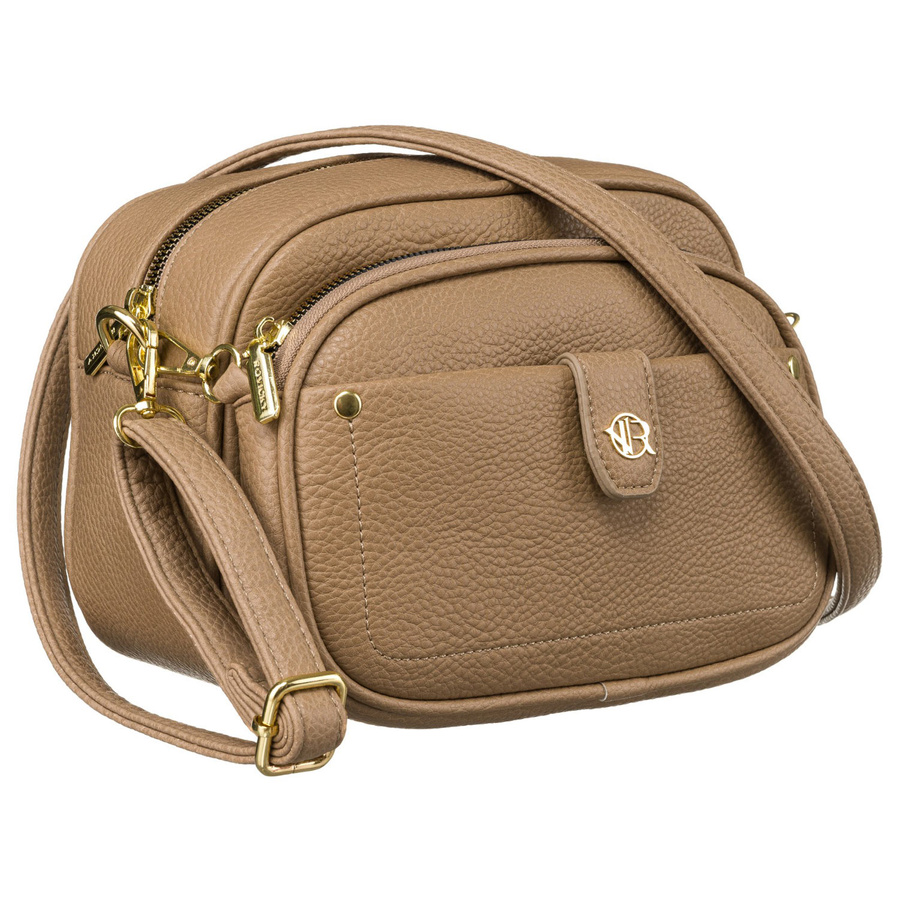 Béžová dámska crossbody kabelka s odnímateľnou prednou taštičkou R-KP-17-A19 Veľkosť: ONE SIZE