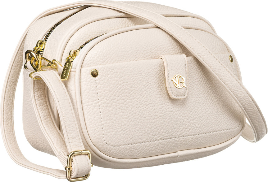 Smotanová dámska crossbody kabelka s odnímateľnou prednou taštičkou R-KP-17-A19 Veľkosť: ONE SIZE