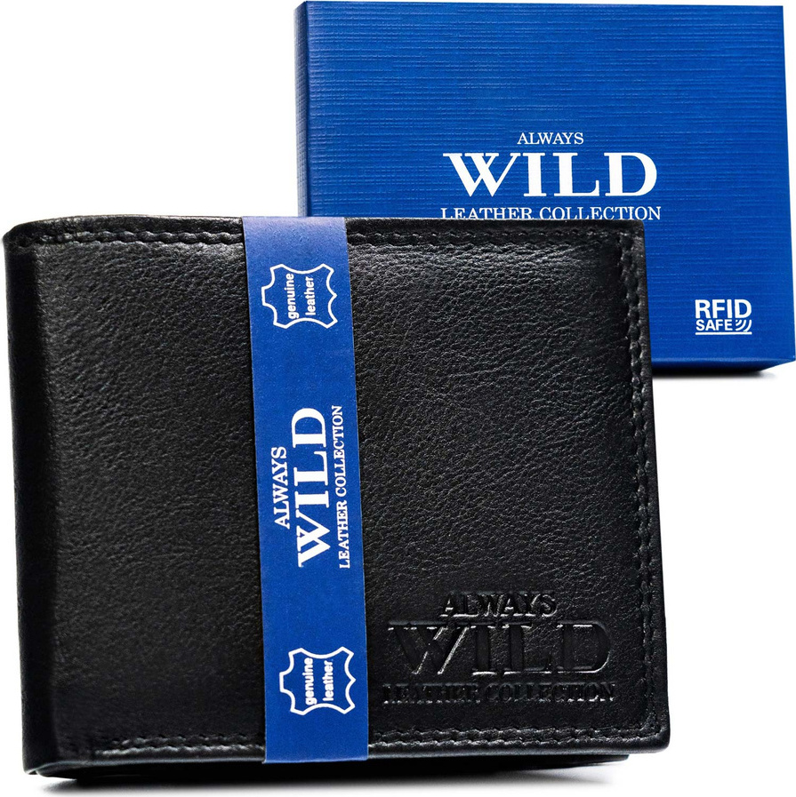Elegantná čierna pánska peňaženka Always Wild z prírodnej kože A210 N992-P-CCD-2 Veľkosť: ONE SIZE