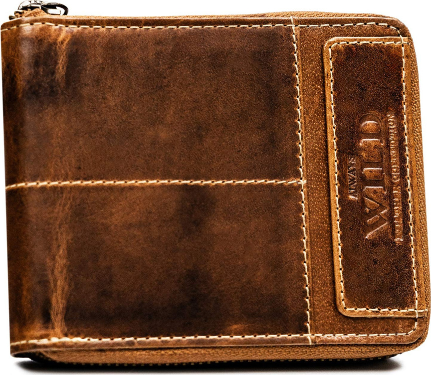 Hnedá štýlová pánska peňaženka so zipsom a RFID ochranou Always Wild A209 N55-HWS Veľkosť: ONE SIZE