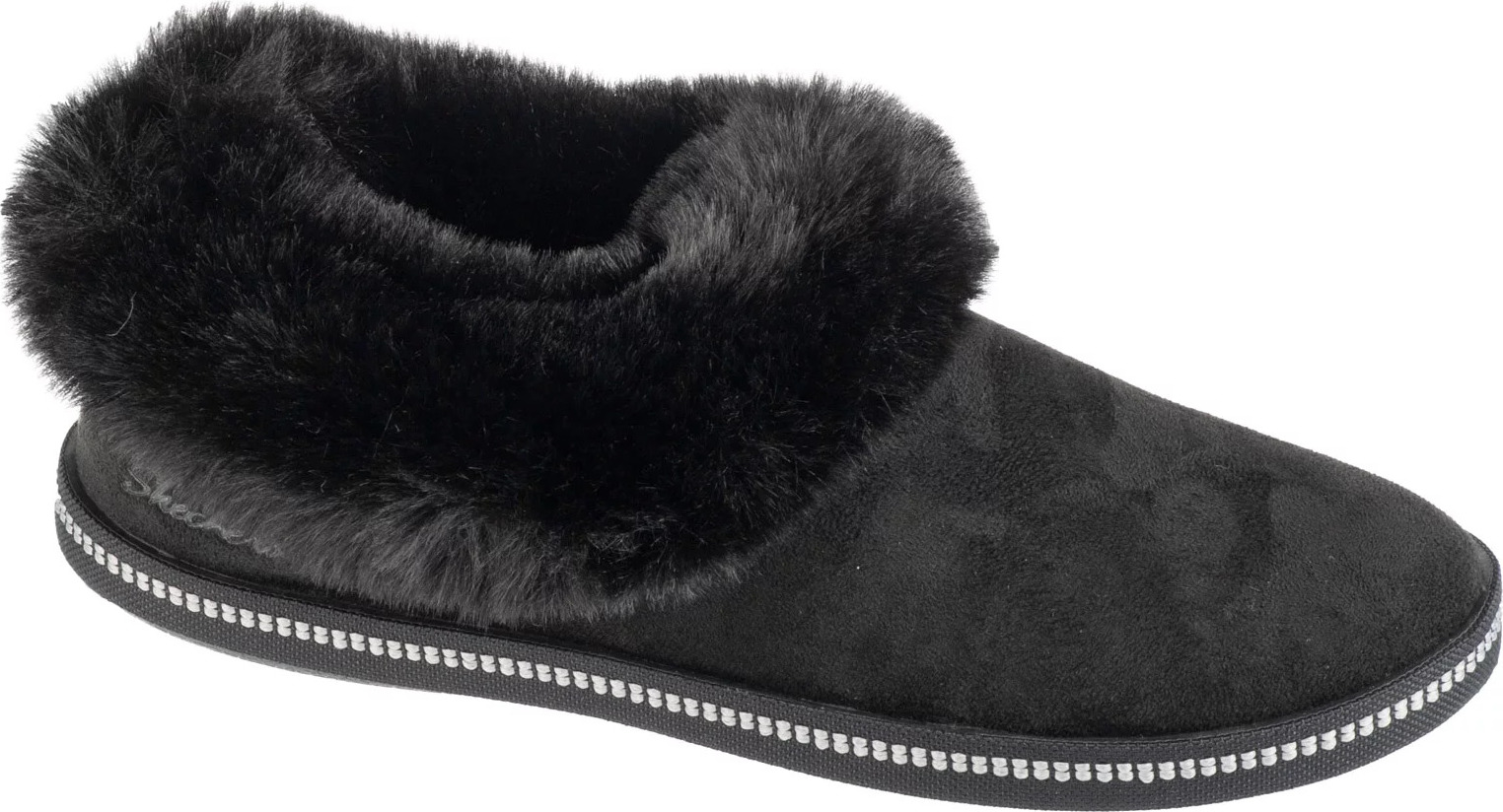 Čierne dámske šľapky s kožúškom Skechers Cozy Campfire - Winter Nights 169012-BBK Veľkosť: 36