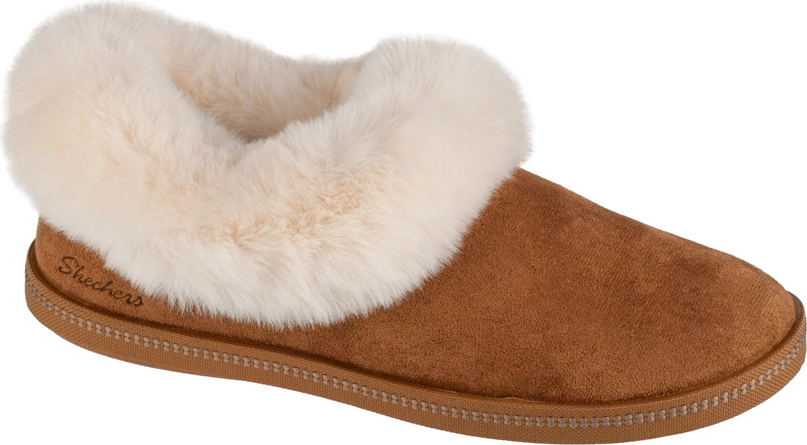 Hnedé dámske šľapky s kožúškom Skechers Cozy Campfire - Winter Nights 169012-CSNT Veľkosť: 36