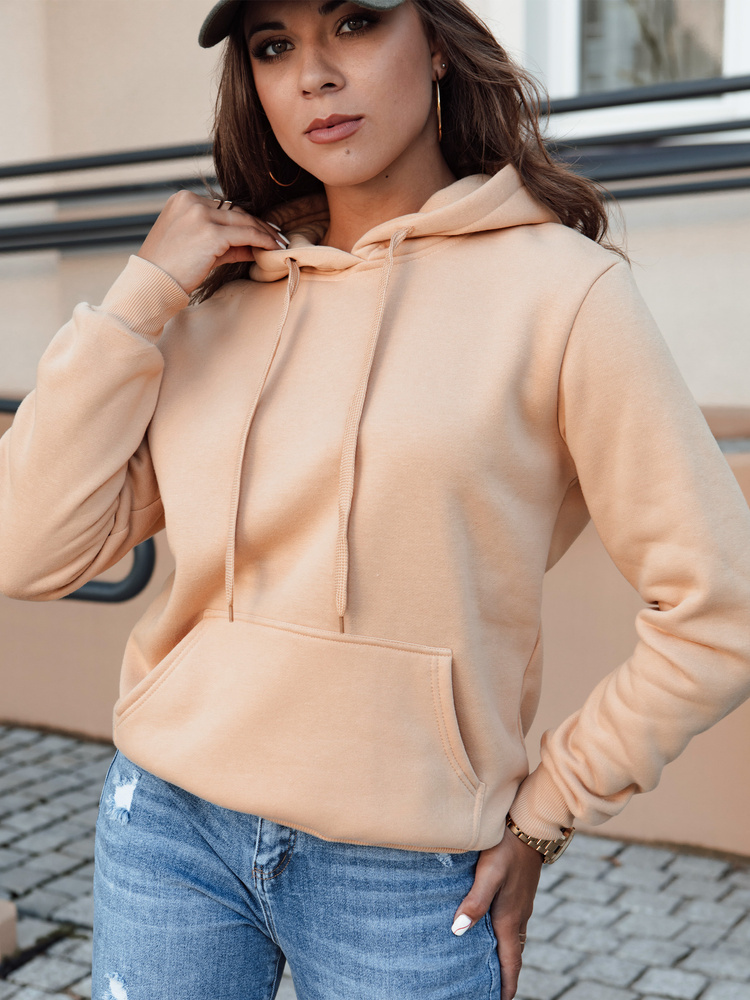 Béžová dámska mikina BASIC BY1330 Veľkosť: S