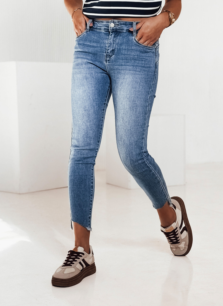 Dámske modré džínsy s vysokým pásom SKYLIGHT UY2205 Veľkosť: XL