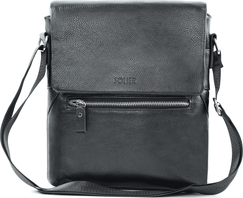 Elegantná čierna pánska kožená taška cez rameno (TORBA SL37 TARRON 013) Veľkosť: ONE SIZE