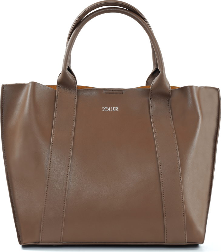 Dámska hnedá kožená shopper kabelka SERENA TORBA FL30 SERENA COFFEE 069 Veľkosť: ONE SIZE