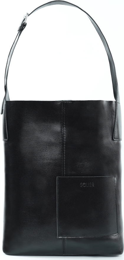 Čierna dámska kožená shopper kabelka ELVORIA TORBA FL29 ELVORIA BLACK 20339 Veľkosť: ONE SIZE